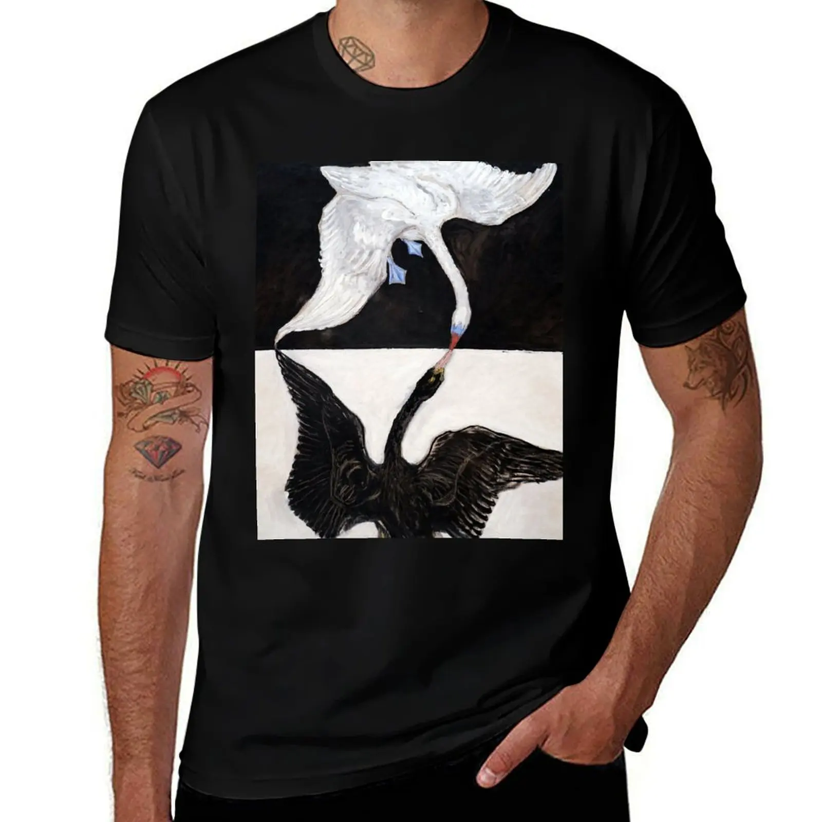 Enhanced, High Res. Hilma af Klint, The Swan No.1 (1915) T-Shirt hippie clothes graphics Men's clothing