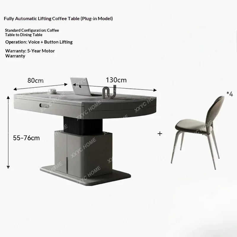 Any Size Custom Luxury Italian Sintered Stone Extendable Coffee Table Moisture Proof Easy Clean Multi Scene Home Living