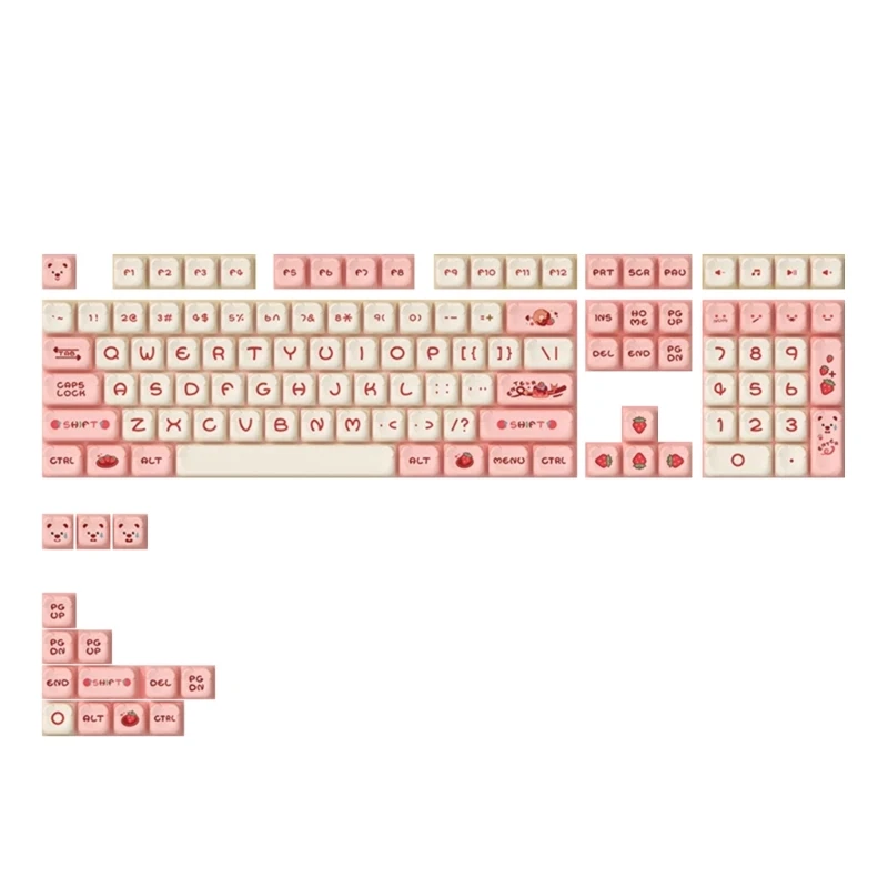 L74B 122Keys Keycap OEM Two-color Injection PBT Dessert Bear Keycap for Switches