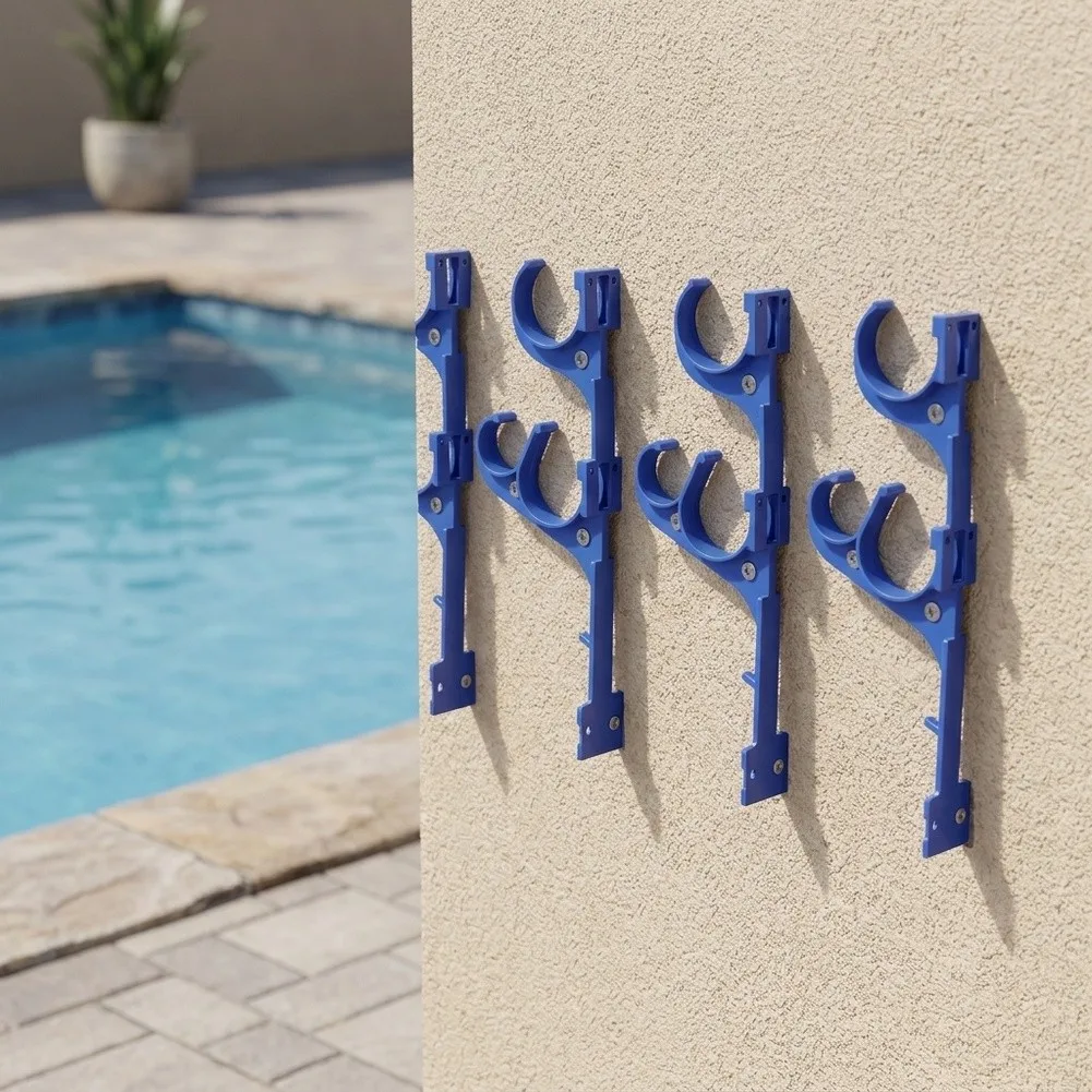For Telescopic Poles Space-Saving Organizer Pool Area Management 4 Pieces Efficient Space Saving Design Utility Hook