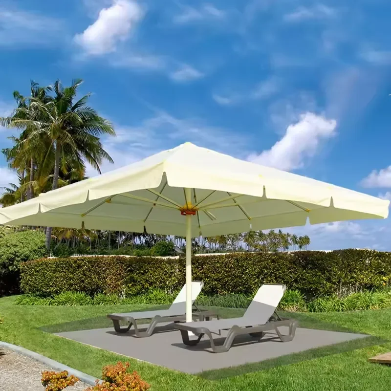 Heavy Waterproof Foldable Beach Umbrella with Granite Base for Outdoor Furniture Hotel Garden & Villa Use