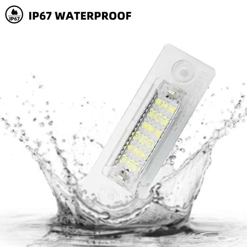 ل VW Touran جولف العلبة MK5 T5 باسات سيموزينت سكودا رائع مصباح ليد رقم ترخيص السيارة لوحة مصباح 2 قطعة لوحة ترخيص ضوء #2