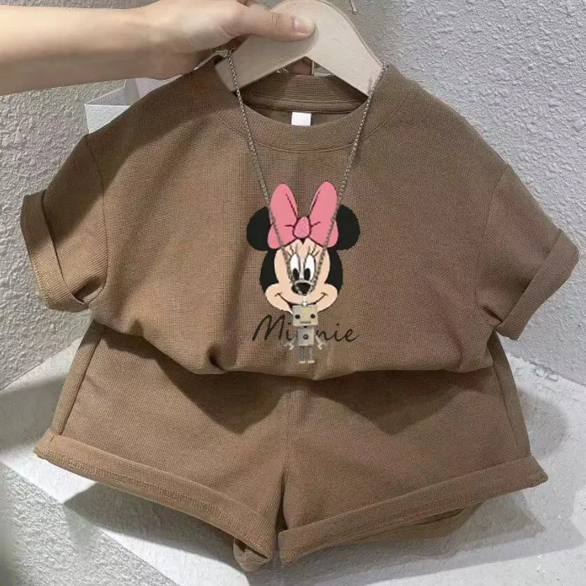 Summer Baby Girls Clothes Set Kid Fashion Disney Printed T-Shirts And Shorts 2pcs Suit Children Short Sleeve Top Bottom Outfits image 3