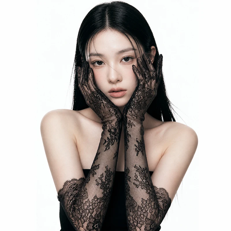 New Style Bridal Gloves, Ultra-Fairy White Lace Tulle Long Wedding Dress Photo Shoot Sexy Retro Dress Sleeves