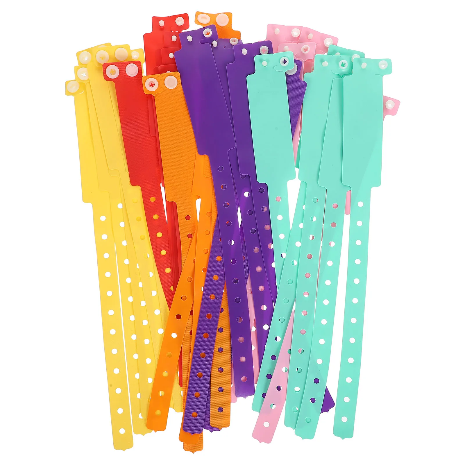 30pcs Wristbands Durable PVC Adjustable Waterproof Identification Handwriting Comfortable Fit for Events Halloween Party