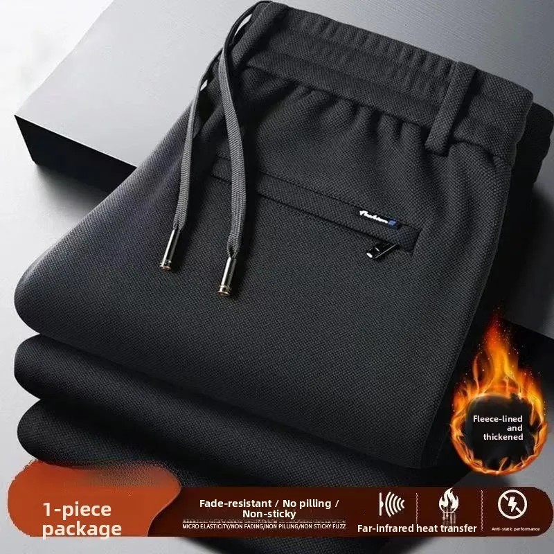 

Мужские повседневные вельветовые спортивные брюки на весну-осень, износостойкие, грязеотталкивающие, на флисовой подкладке, с манжетами, с высокой талией, свободного кроя