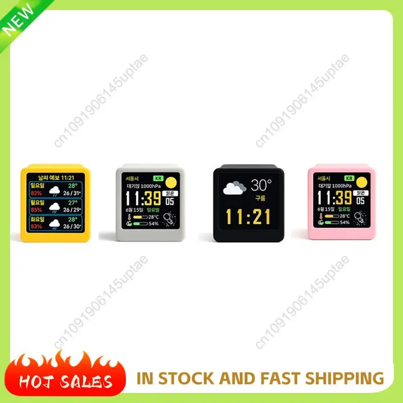 

N88R умная корейская Wi-Fi метеостанция портативный настольный дисплей с будильником температуры и влажности времени декоративные функции