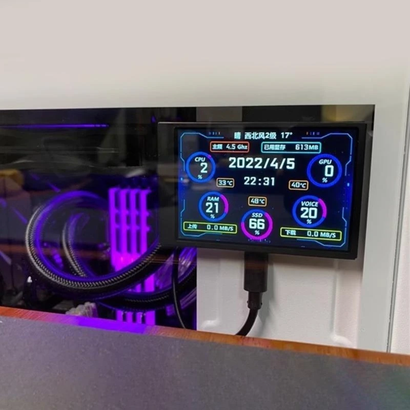 K0EA Portable Computer Monitor 3.5Inch Type C Wide 178° Viewing Angle Metal Frame Auxiliary Display