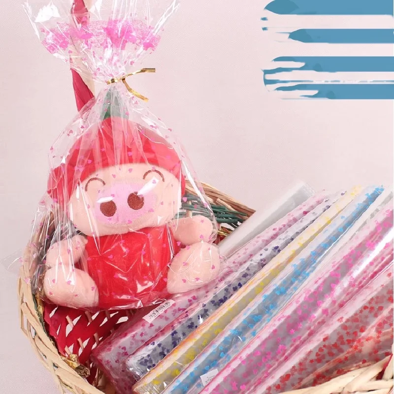 20 قطعة، أكياس سلة سيلوفان كبيرة الحجم جدًا، حقيبة لف مطرقة شفافة لزينة عيد الميلاد مع فيونكة ملونة للهالوين والشرق