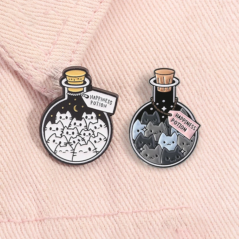 Cartoon Happiness Potion Enamel Pin Matcha Girlie Ghost Coffee Halloween Drink Crush Soda Juice Brooch Lapel Badge Jewelry Gifts