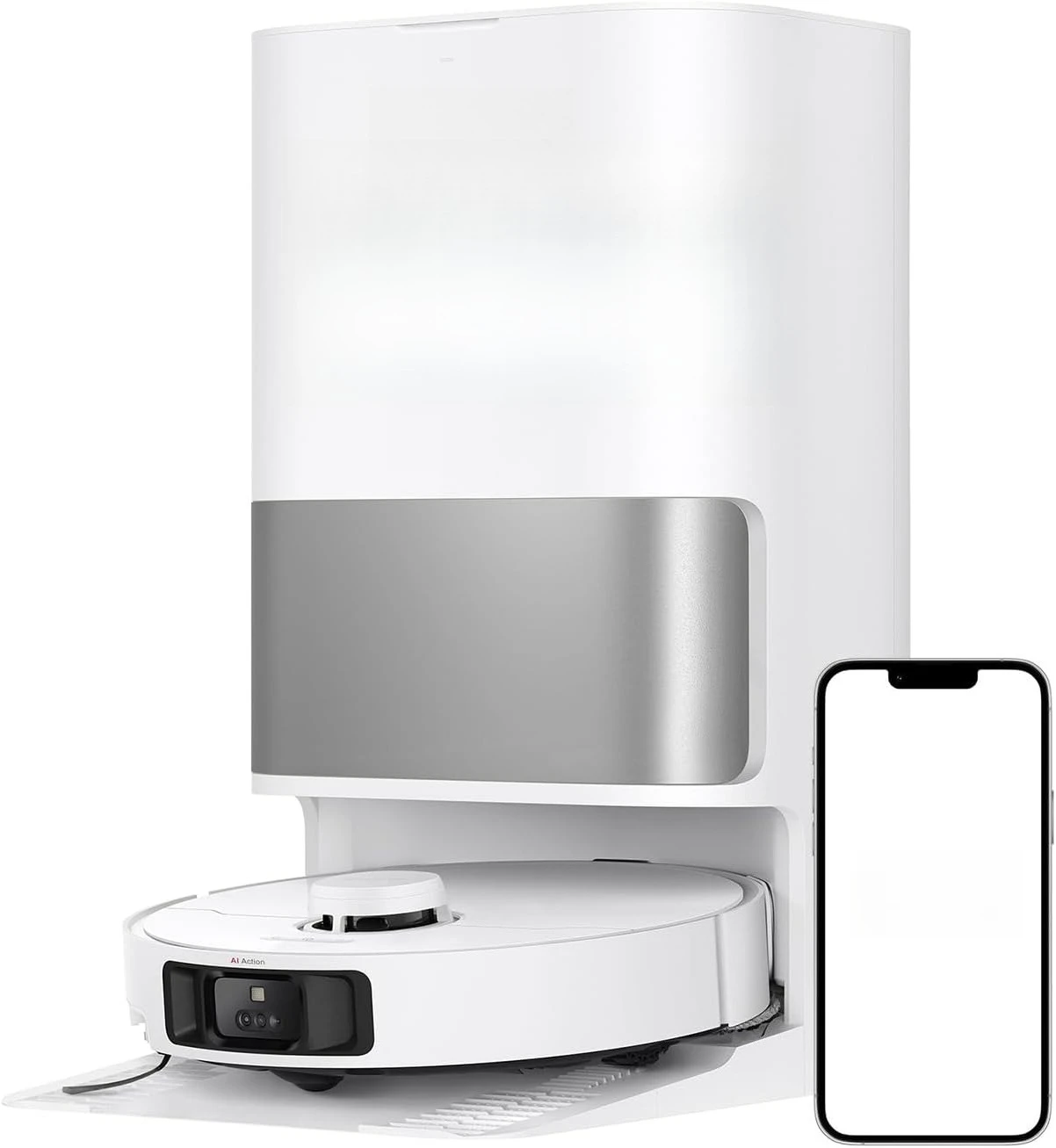 

Робот-пылесос Ultra с функцией влажной уборки, мощность всасывания 13 000 Па, 140 ° Автоматическая швабра для мытья горячей водой, подъем 10,5 мм для ковров, 360° вращение ° Избегание препятствий