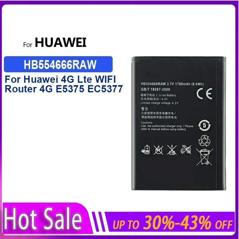 

Сменный аккумулятор HB 1780 мАч 554666 RAW для Huawei 4G Lte WIFI маршрутизатор 4g E5375 EC5377 E5373 E5330 E5336 E5351 E5372 E5356