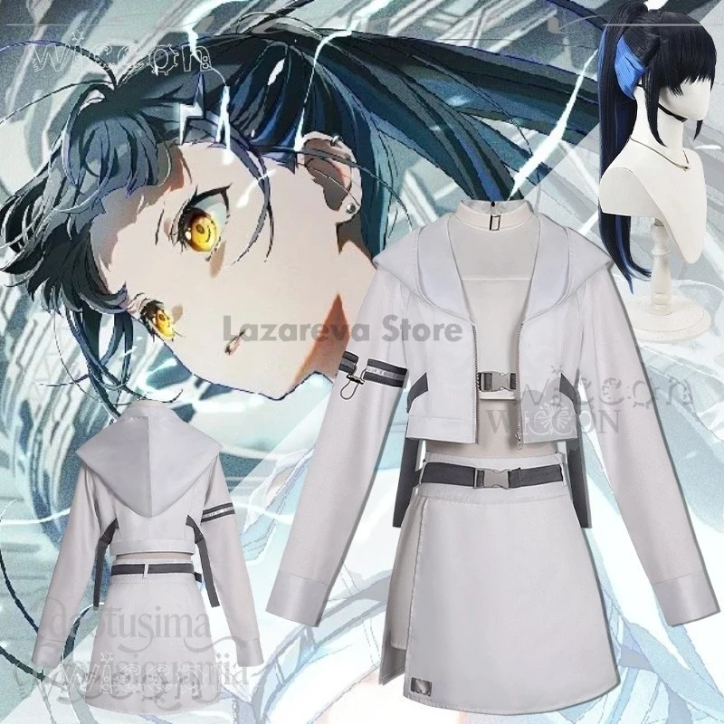 

Disfraz Adulto Shiraishi An Косплей Аниме-игровой проект Sekai significレイト Костюм Idol Белая униформа Короткое пальто Косплей Аниме Костюм