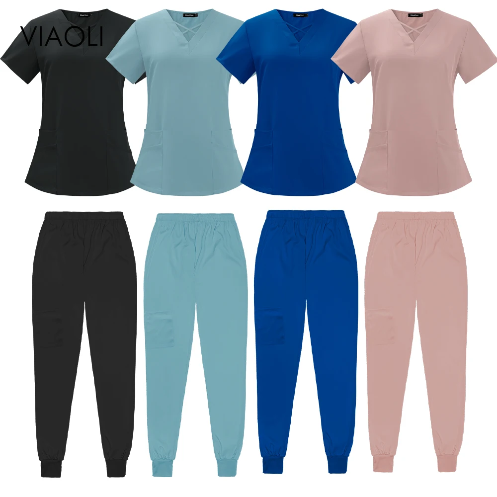 Viaoli Women's Scrub High-quality Medical Uniform Accessories Operating Room Surgical Clothes Dental Clinic Doctor Scrubs Suit