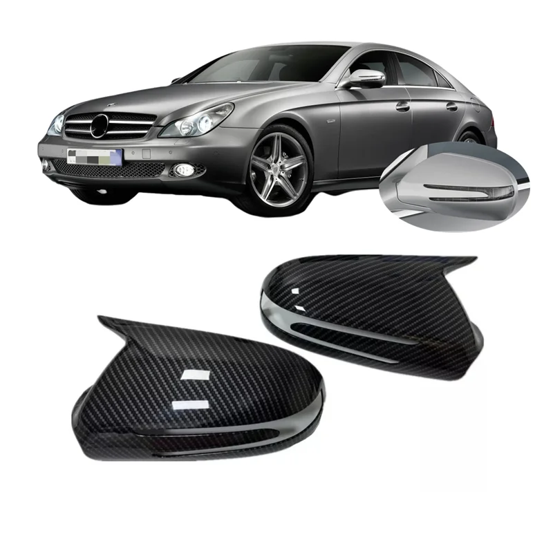 

Horn Carbon Fiber Hydro-dipped Rearview Mirror Stick-on Cap for Mercedes Benz CLC CLS Class Sportcoupe W219 C219 2008 - 2011