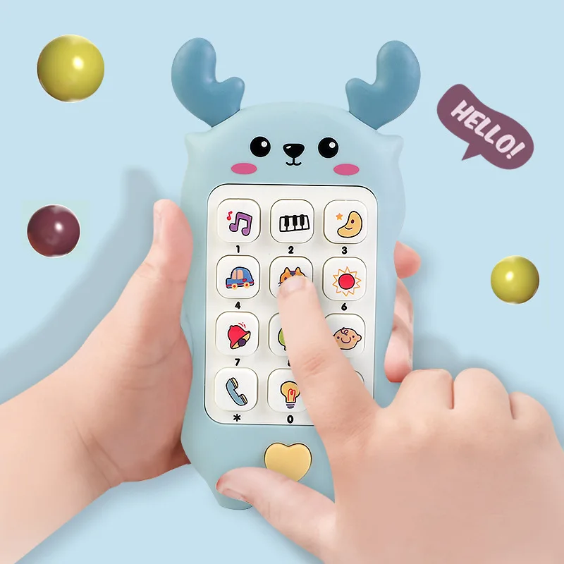 Baby Intelligent Early Education Children's Cartoon Deer Simulation Mobile Phone Bitable Music Story Phone Puzzle Toy