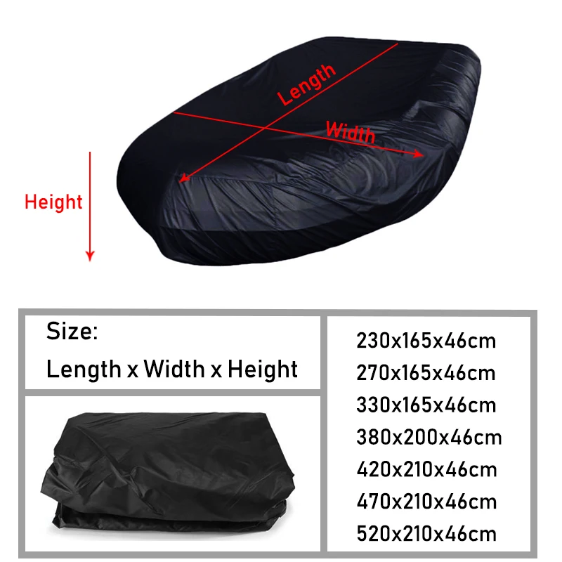 Marine Boat Cover V Shape Waterproof Dustproof AntiUV Rain Snow Inflatable Boat Dinghy Fishing Rubber Boat Universal Kayak Cover