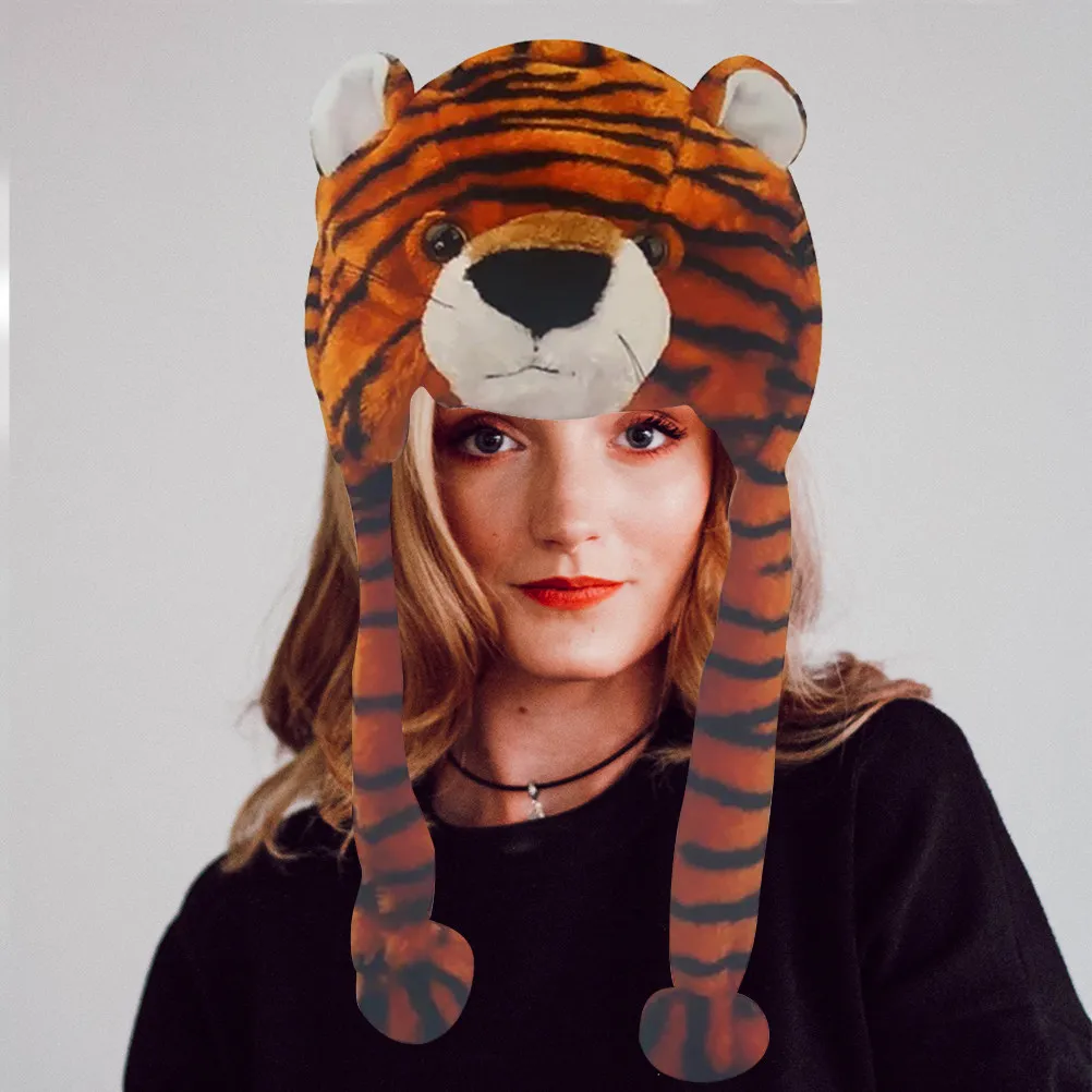 

Детская декоративная шапка-повязка на голову в виде тигра, яркая, теплая, удобная, эластичная, для праздников, дней рождения, Нового года