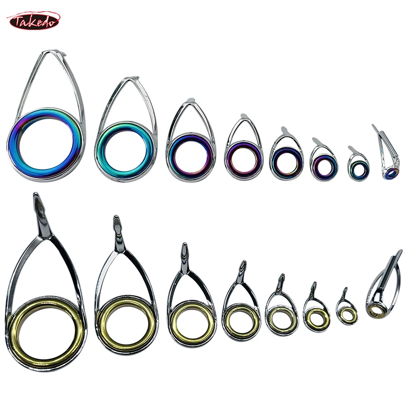 TAKEDO TN75-1 5 Sets Spinning Medium Fishing Rod Guide Stainless Steel Bracket Ceramics Rings DIY Fishing Rod Accessories view 2