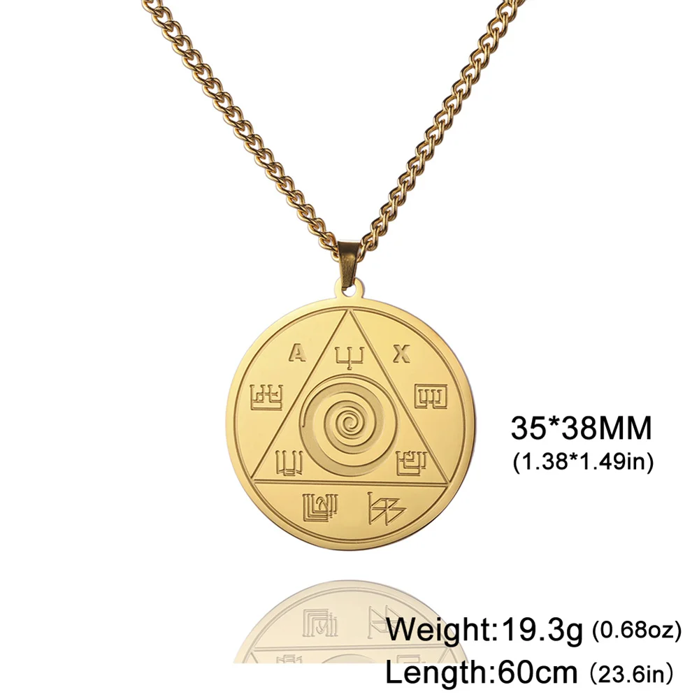 EUEAVAN Talisman Abraxas Pendant Necklace Stainless Steel Good Luck Powerful Money Protection Necklaces Spiritual Amulet Jewelry