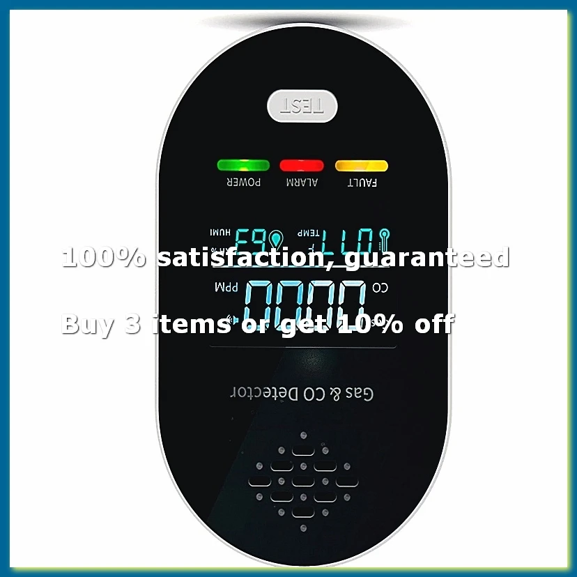 Gas Leak and Carbon Monoxide Detector,Plug- Gas Alarm with LED Indicator,CO2 Detector US Plug-ABPX