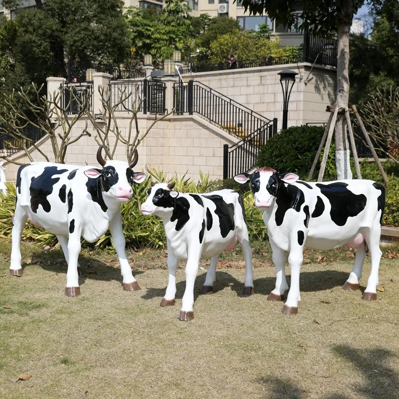 

Моделирование коровы орнамент на открытом воздухе стекловолокно животное скульптура сад пейзаж сад двор ферма курортное украшение