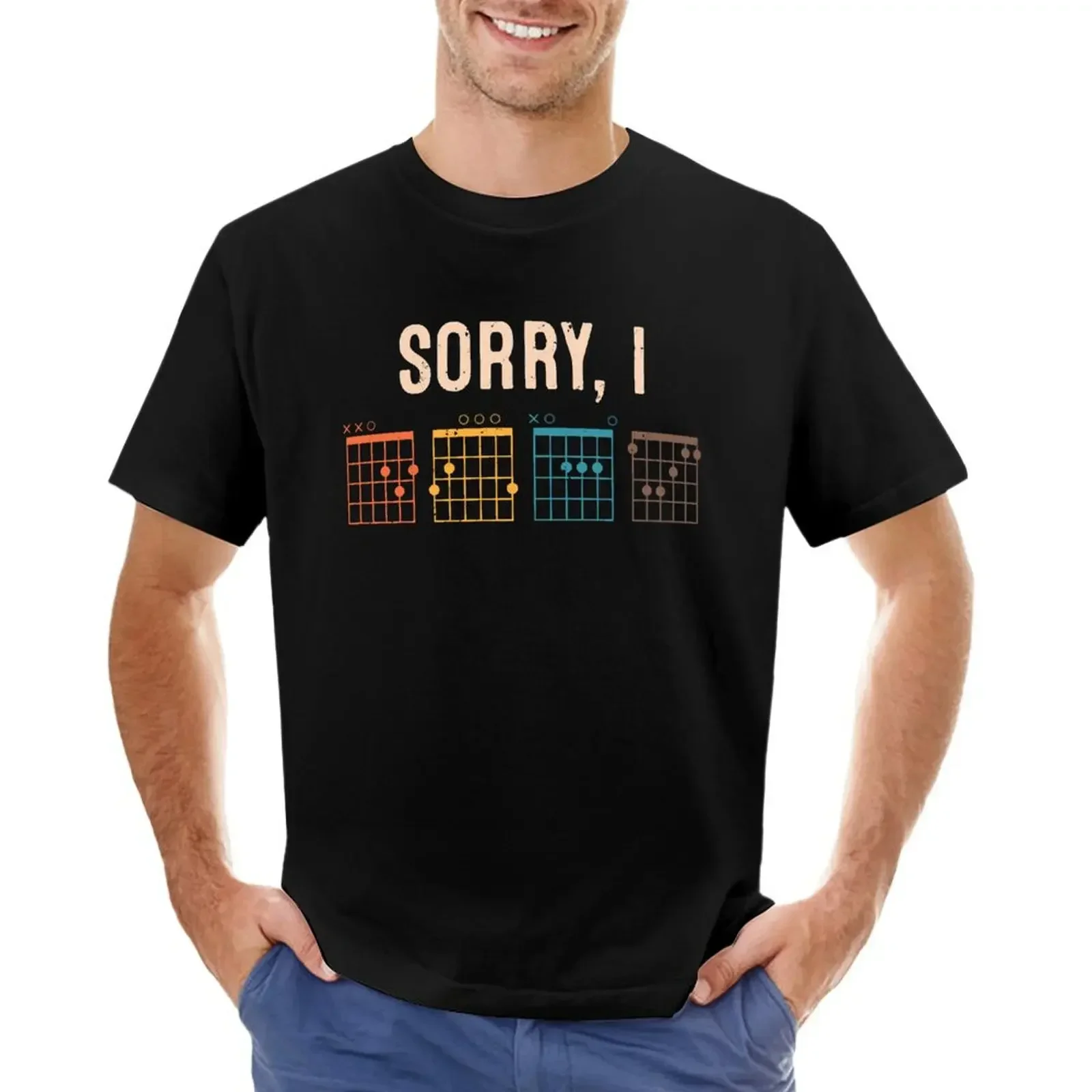 Sorry I DGAF Guitar Chords Funny T-shirt Blouse boys animal print plain t shirts men