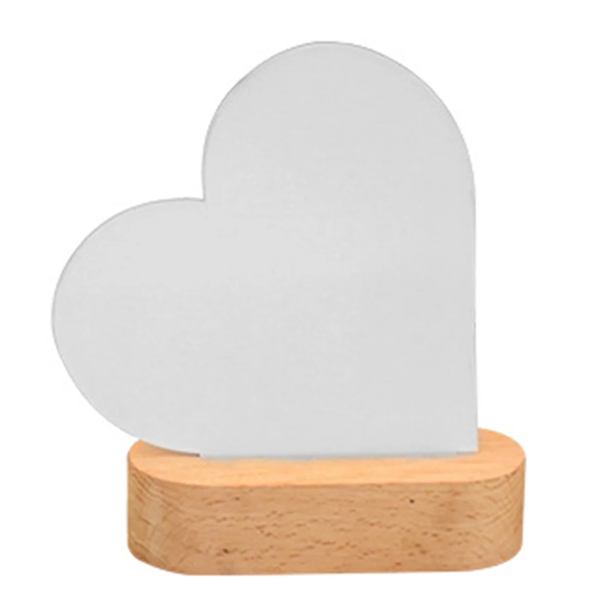 Sublimation LED Acrylic Photo Frame Night Light, Heart Shape