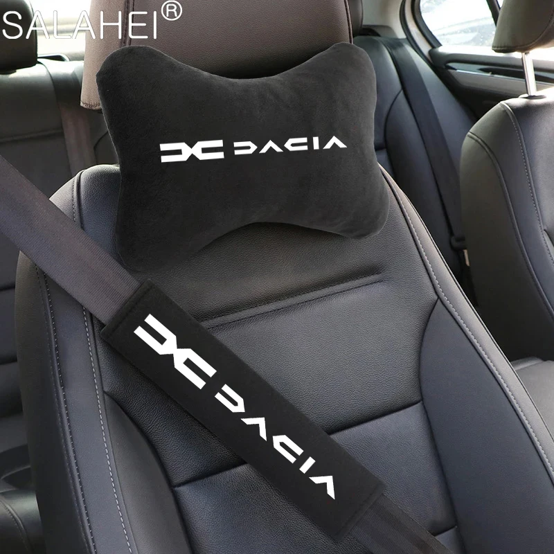 New Fashion Car Seat Belt Protect Shoulder Pads Cervical Spine Headrest Neck Pillow For Dacia Logan Sandero Duster Lodgy Spring