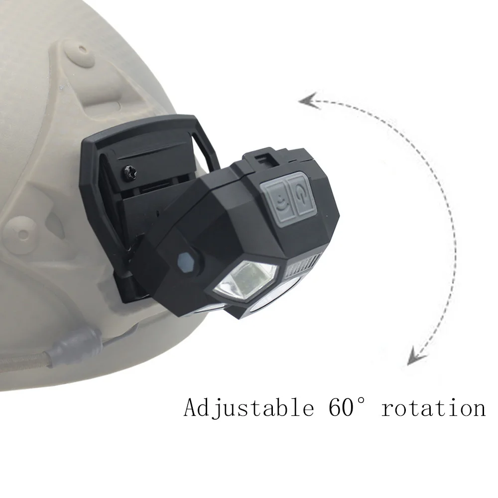 Nuovo casco tattico veloce MICH all\'aperto luce lampada frontale a induzione ricarica USB lampada di segnale impermeabile caccia pesca faro