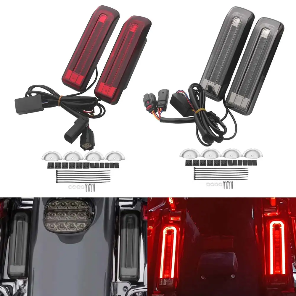 

Daytime Running Lights Brake Lights Turn For Harley Electra Glide Road Glide Road King Street Glide 2014-2025 Black Smoke/Red