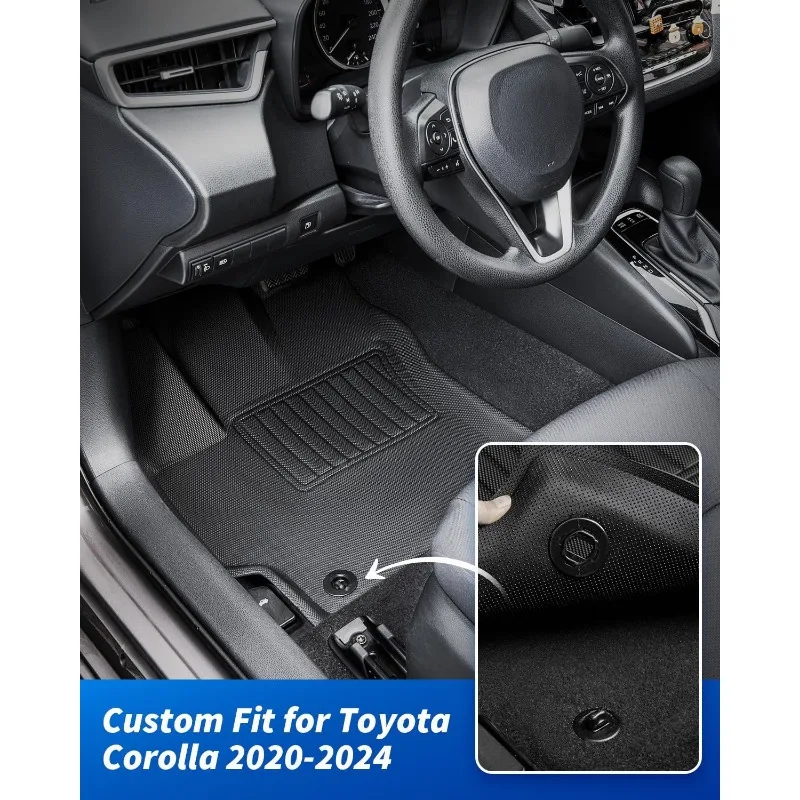 US for Toyota Corolla Floor Mats 2024 2023 2022 2021 2020(Incl. Hybrid), All-Weather Car Mats Full Set with Trunk Cargo