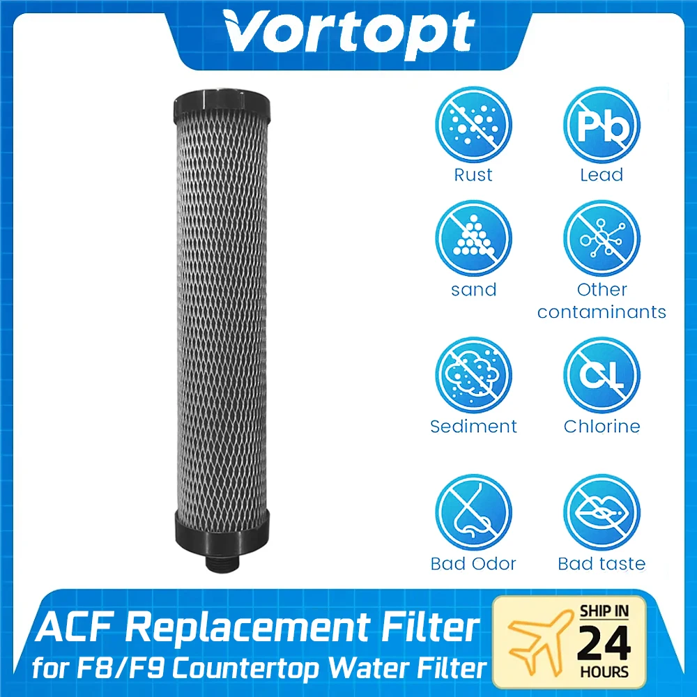 

Vortopt ACF Replacement Filter Compatible with F8/F9 Countertop Water Filter 6-12 Months Lifetime Can Filter 99% Chlorine / Lead