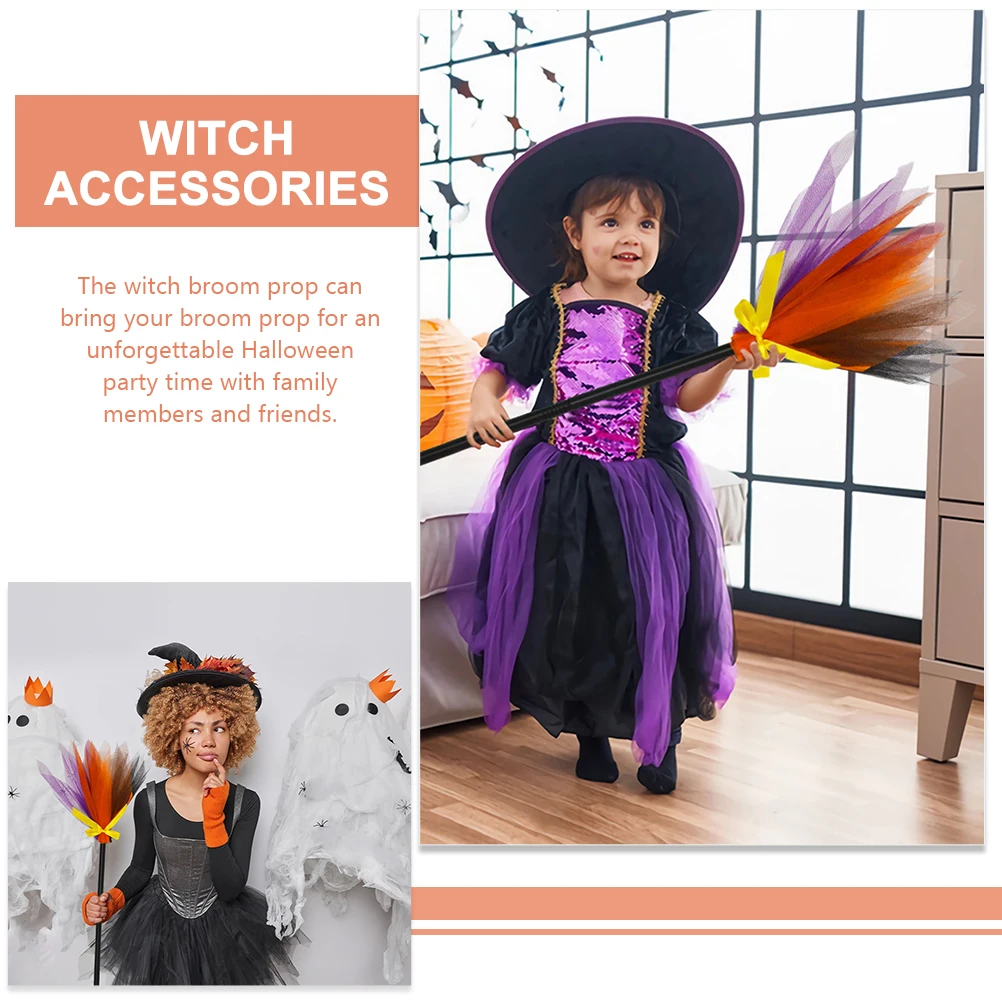 

Splicing Color Halloween Witch Props Broom nament Children Cosplay Costume Accessories Party Supplies Witches