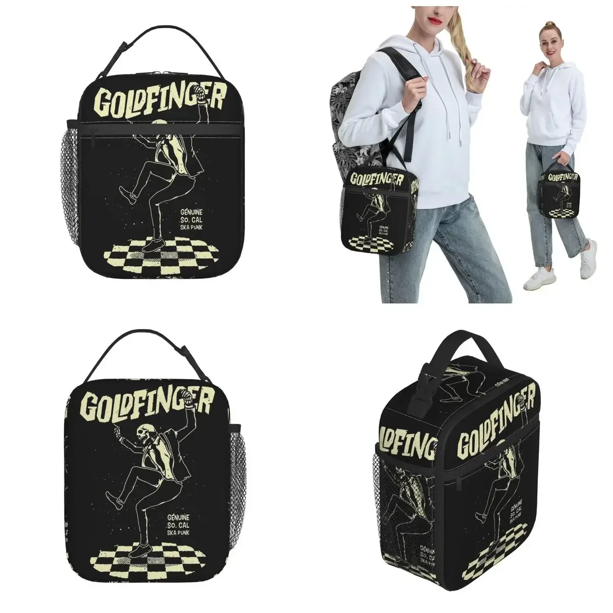 Goldfinger Genuine So.Cal Ska Punk Accessories Insulated Lunch Bag Food Storage Bag Portable Cooler Thermal Lunch Boxes