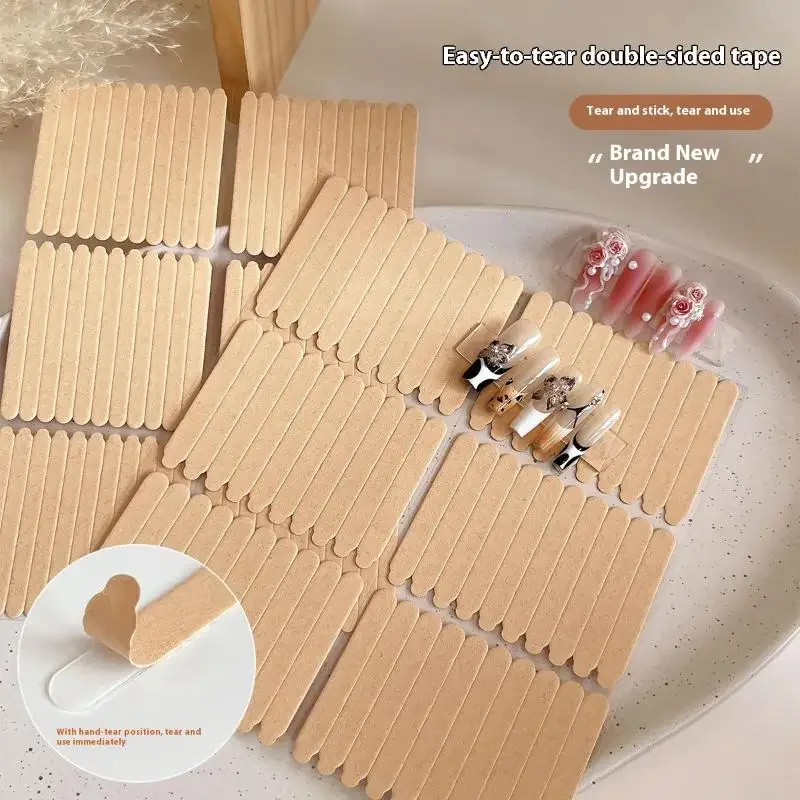 2Sheets Double Adhesive Tape False Nails Display Stand Glue Stickers Practice Showing Bar Traceless Patch Nail Art Tools