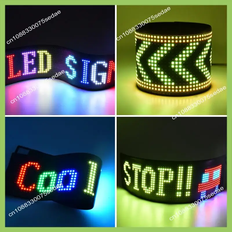 Y19A Светодиодная пиксельная панель, USB 5 В Гибкий светодиодный модуль RGB Прокрутка текстовой анимации Дисплей, приложение Bluetooth, 16X32 светодиодов 7X17 см Простая установка