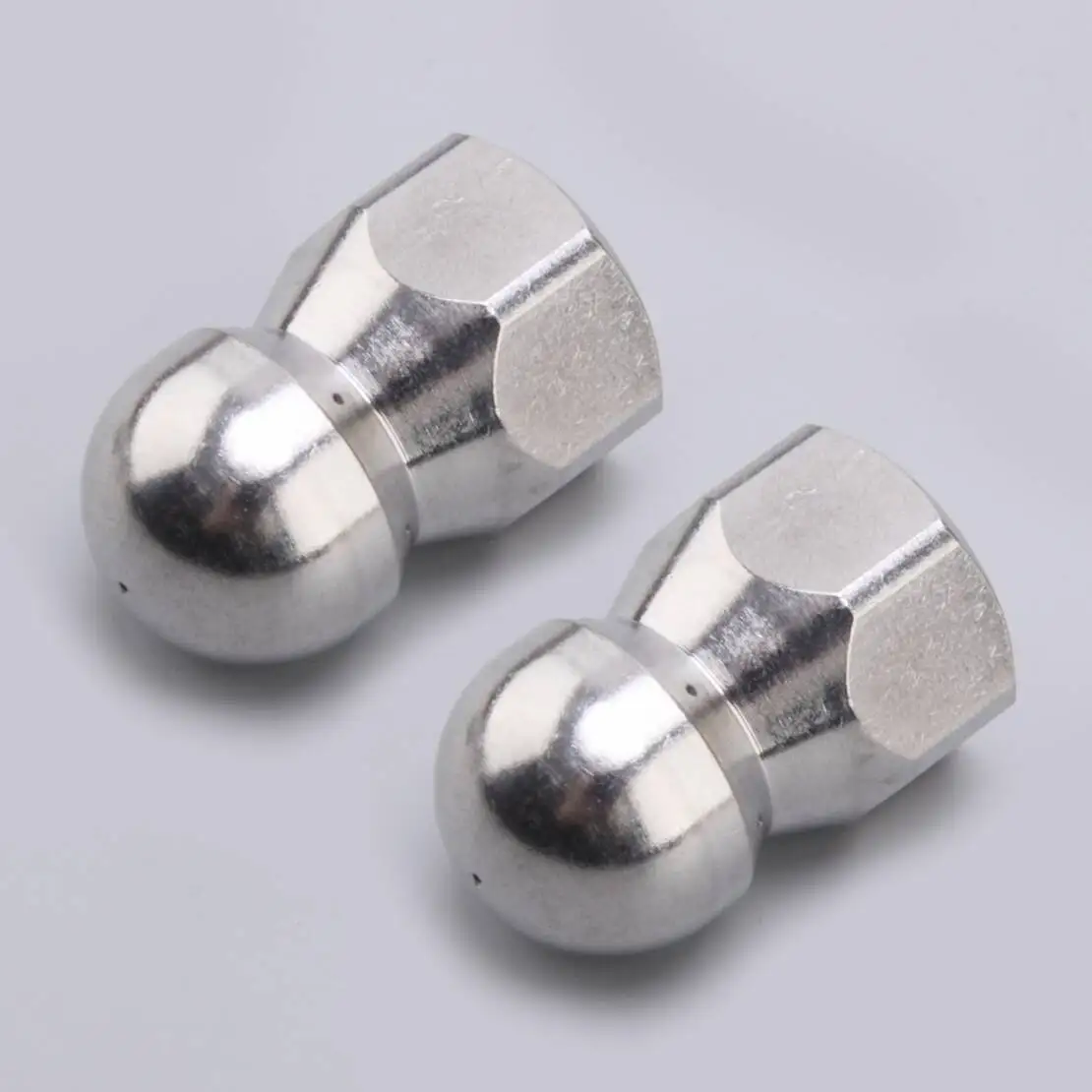 

3/8'' 2Pcs High Pressure Washer Drain Sewer Cleaning Pipe Hose Jetter Jet Rotary Nozzle Silver Stainless Steel