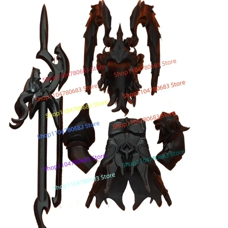 MOC Building Blocks Mini Figure Black Three Kingdoms Lü Bu Assembly Model Ornament Anime Cartoon Toy Holiday Gift Collection