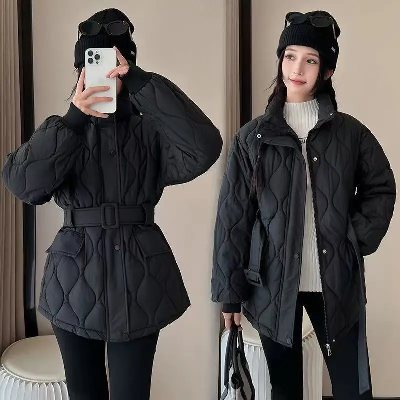 2025 겨울 퀼팅 재킷 여성 파카 긴 소매 패딩 코트 여성용 따뜻한 캐주얼 데미시즌 재킷