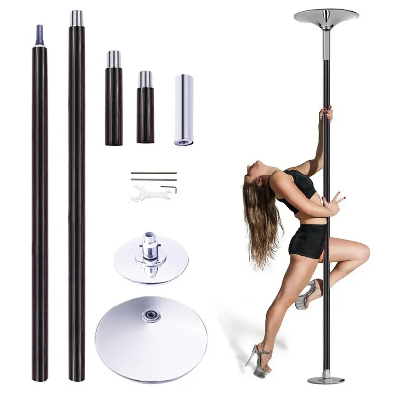 2026 Portable Removable 360 Spinning Static 45mm Silicone Dance Stripper Pole for Exercise Club Party Pub Home