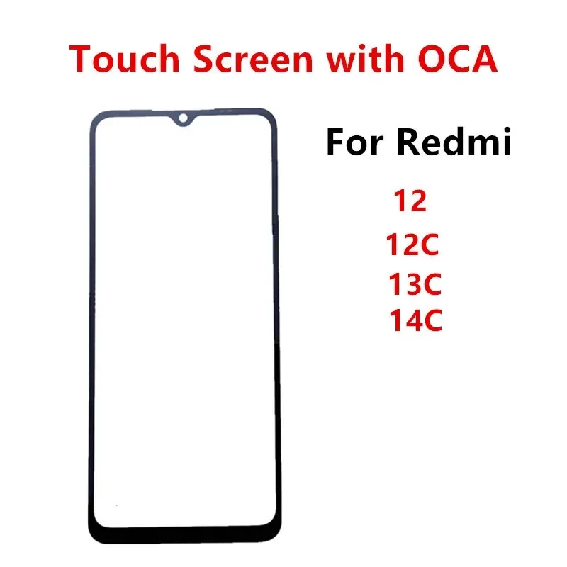 

Переднее стекло для Redmi 14C 13C 12 12C, внешняя панель сенсорного экрана, ремонт ЖК-дисплея, запасные части OCA