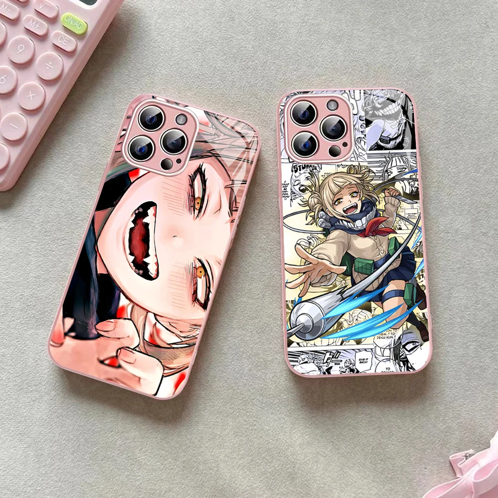 Himiko Toga Boku No Hero Academia Phone Case Tempered Glass For Iphone 14 13 12 11 Pro Mini XS MAX 14Plus X XS XR Fundas