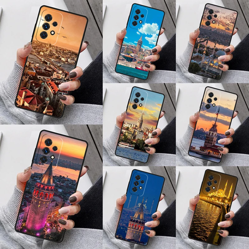 Turkey Istanbul Scenery Building Phone Case For Samsung S23 S21 S20 FE S24 S22 Ultra Note20 S10 S9 S8 Plus A40 A52 A12 A13 A53