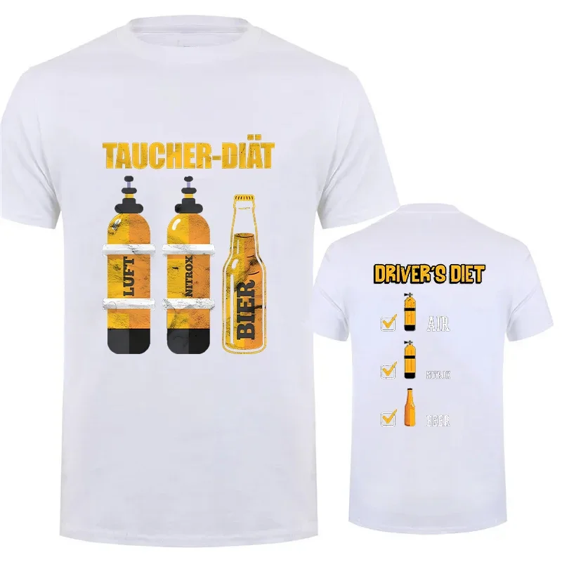 Casual Men\'s T-Shirt Diving Instructor Diving Diver Beer Print Short-Sleeve T-Shirt for Men Oversized Clothing Summer Tees