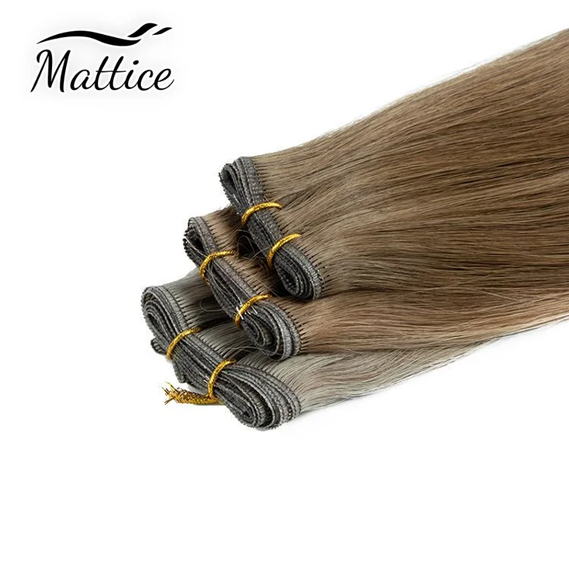 Straight Brazilian Genius Weft Human Hair Bundles One Donor Double Drawn Natural Color Human Hair Wave 50G Women Hair Extensions