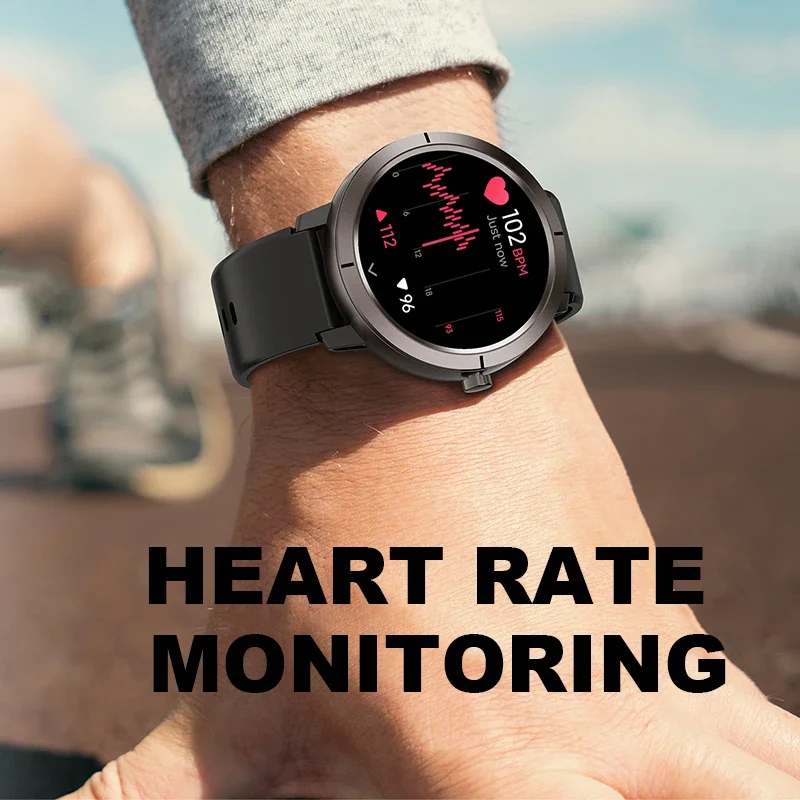 GPS Sports Smart Watch 1.32'' AMOLED Screen 5ATM Waterproof Wrist Watch 360mAh Battery Elevation Pressure Compass Smartwatch