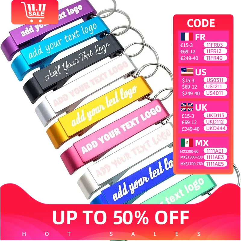 

30pcs Personalized Bottle Opener Key Chain Engraved Wedding Favors Brewery Hotel Restaurant Bar Logo Custom Party Private Gift