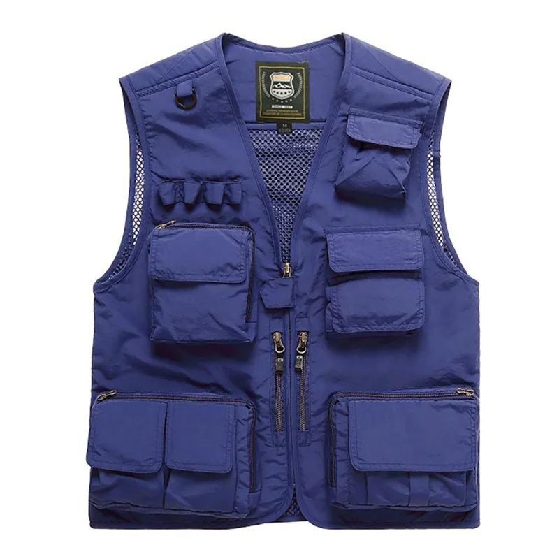 

Quick-Dry Mesh Vest for Men Multi-Pocket Outdoor Fishing Photography Lightweight Spring Autumn Casual