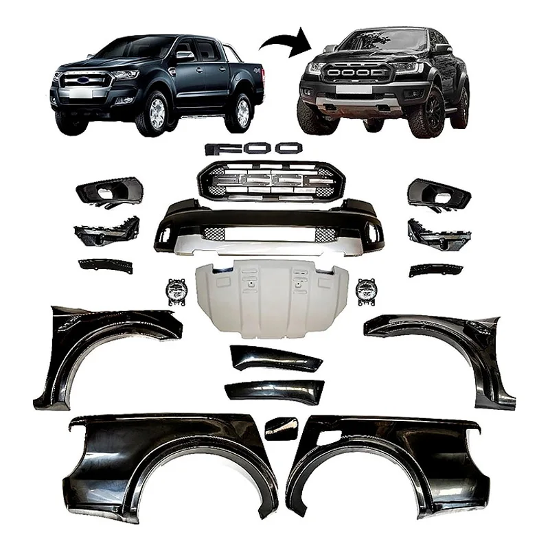 

4X4 Auto Parts Other Exterior Accessories Set Full Body Kit for ford ranger T7 T8 update raptor body kit